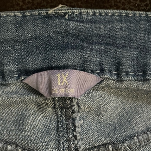 Hot In Hollywood Silky Denim Pull On Baby Bell Jeans Size 1X - Picture 5 of 9